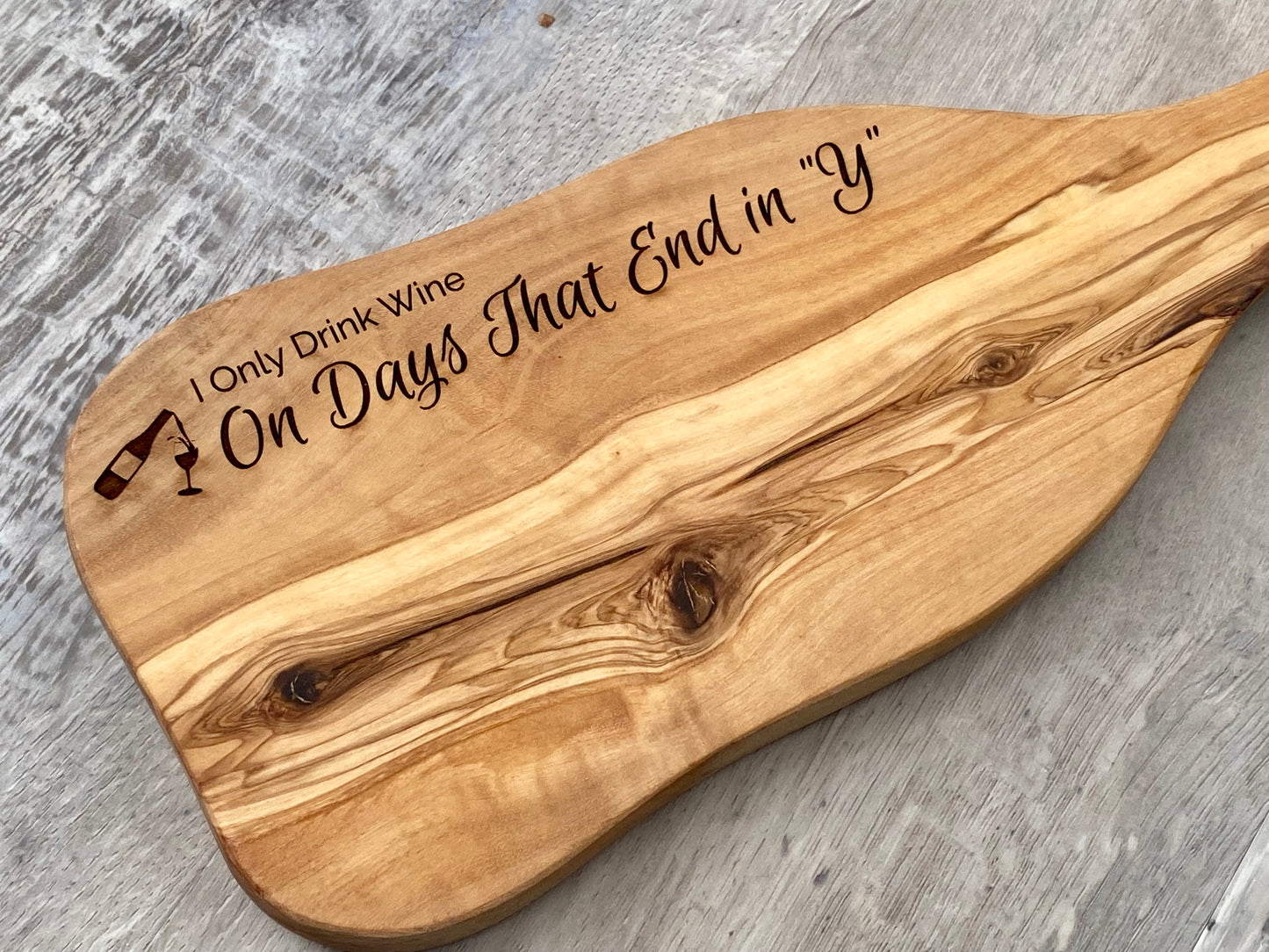 "End in Y" Small Olive Wood Cutting Board