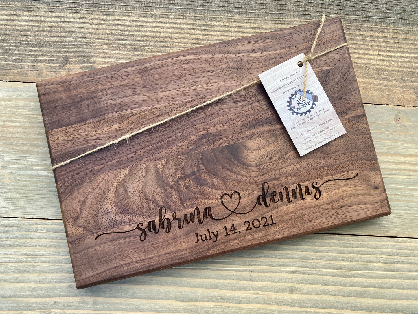 Commemorative Walnut Cutting Board
